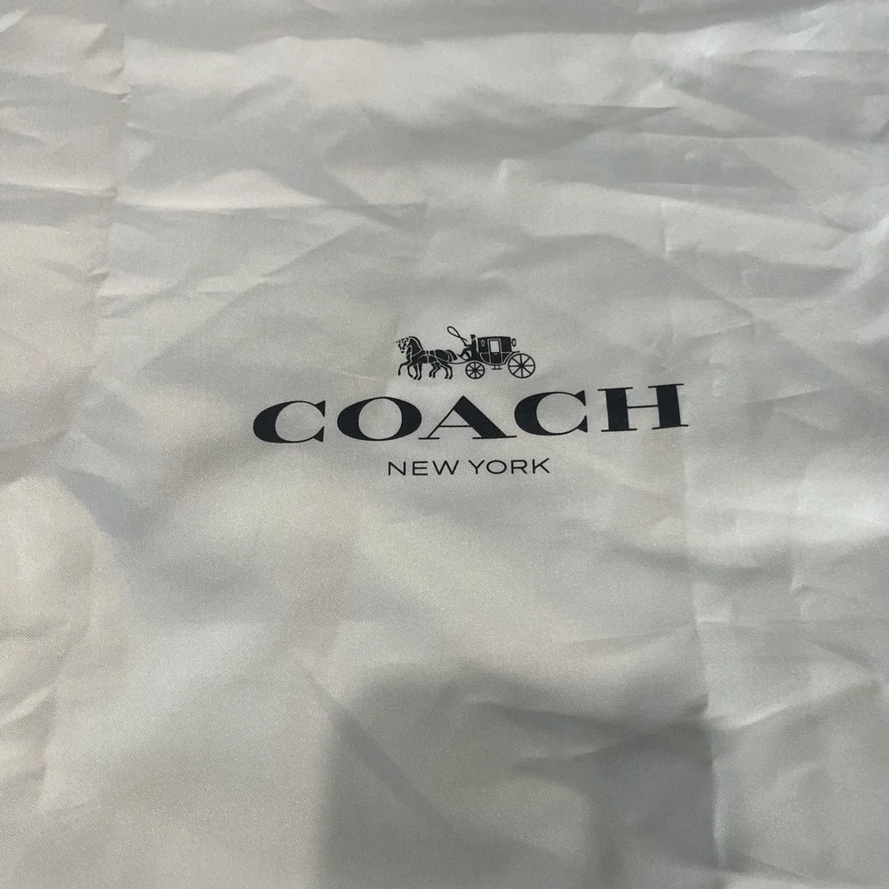 Coach New York White Satin Handbag Dust Cover Travel Storage